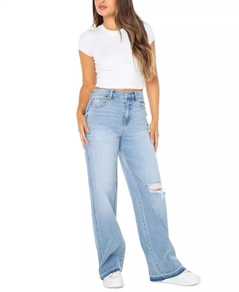 Celebrity Pink Juniors' High Rise Baggy Wide-Leg Curvy Jeans 3