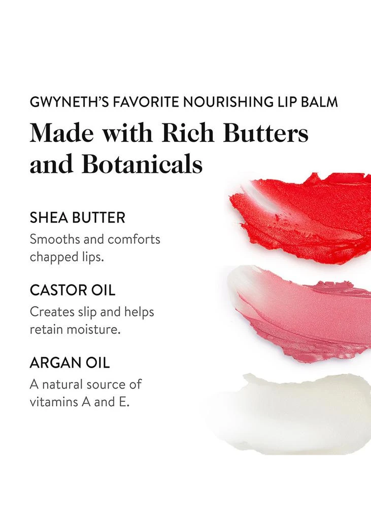 GOOP Clean Nourishing Lip Balm Trio -  Clear, Tomato 
Peony 2