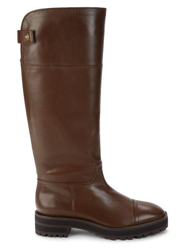 Stuart Weitzman Pearly Leather Knee High Riding Boots