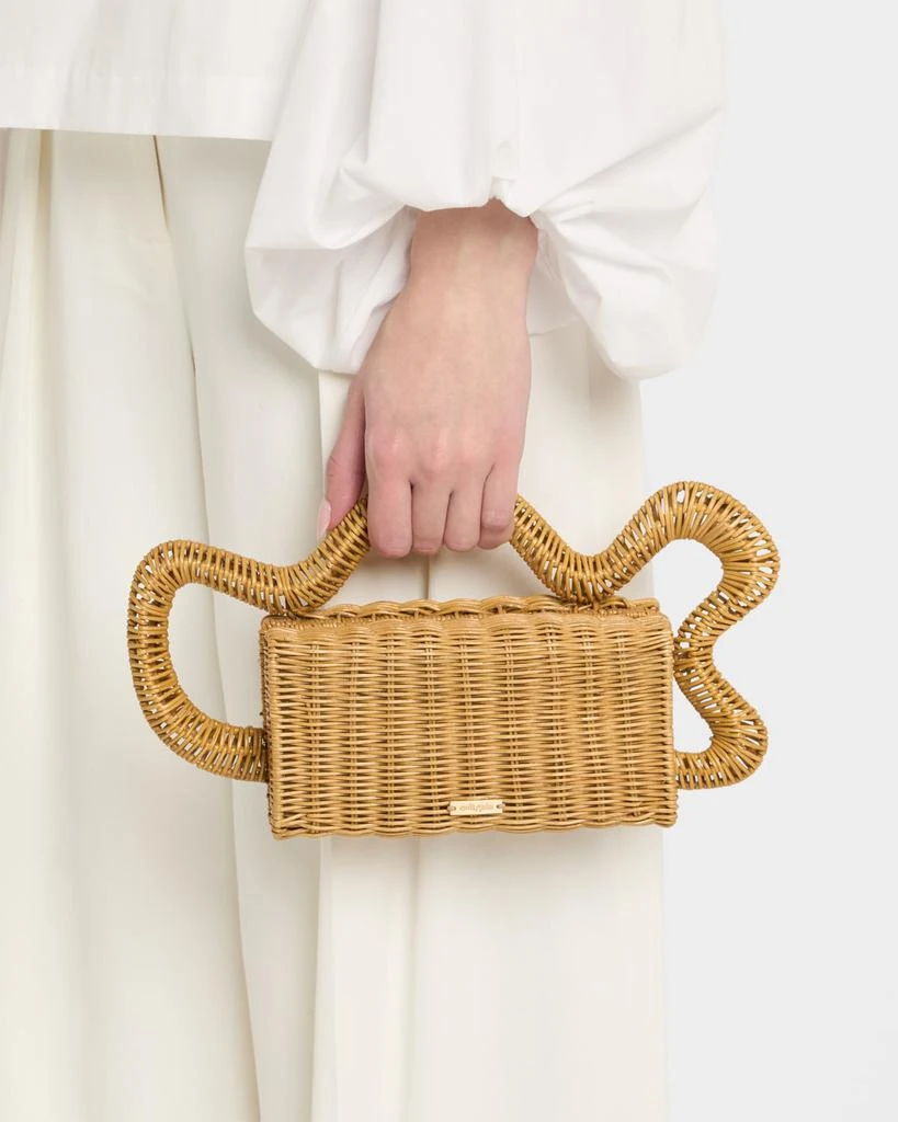 Cult Gaia Elsa Wavy Rattan Clutch Bag 2