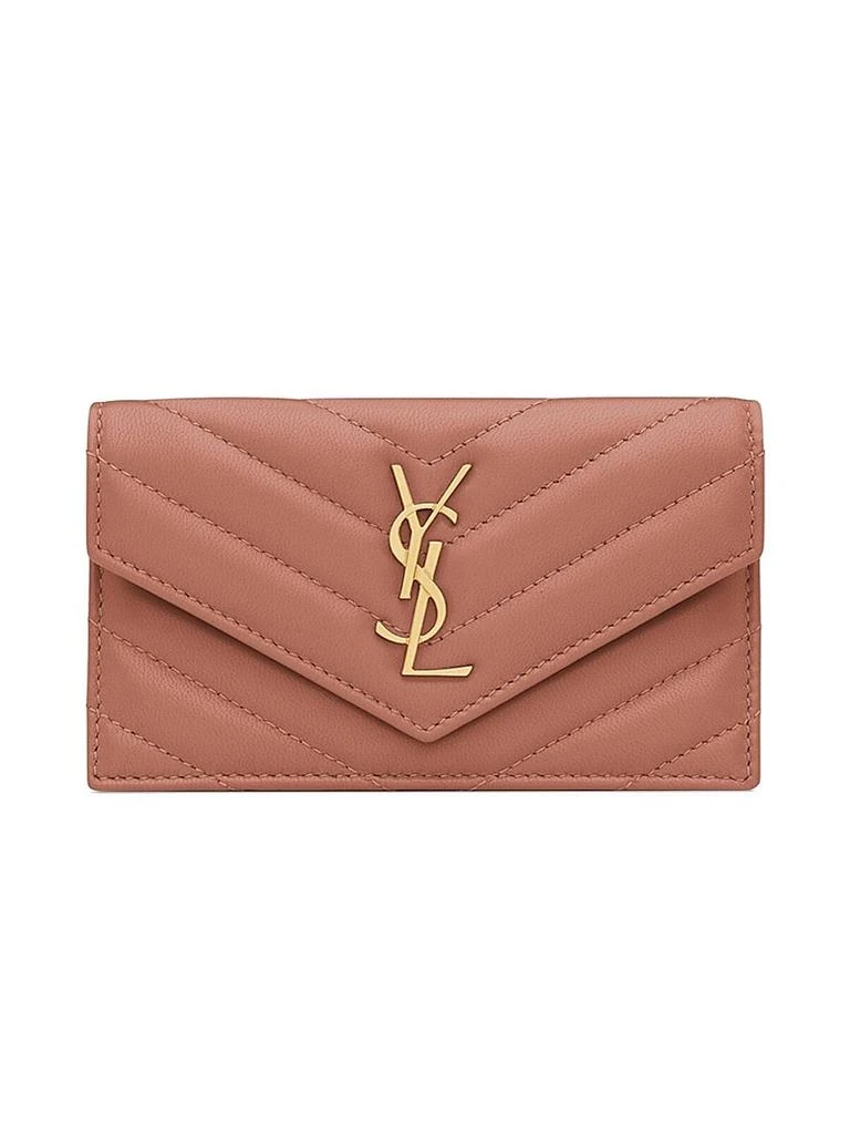 Yves Saint Laurent Cassandre Matelasse Fragments Flap Card Case in Quilted Lambskin 1