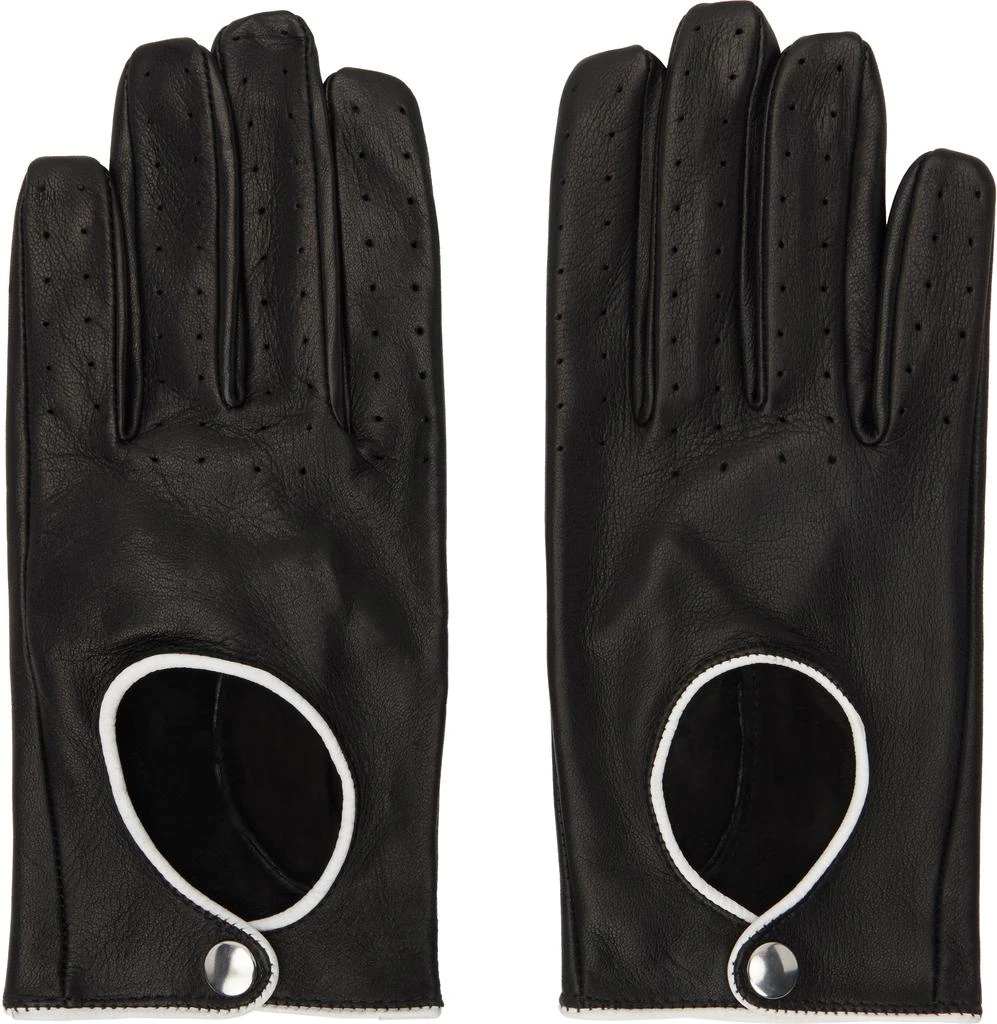 Ernest W. Baker Black Leather Driving Gloves