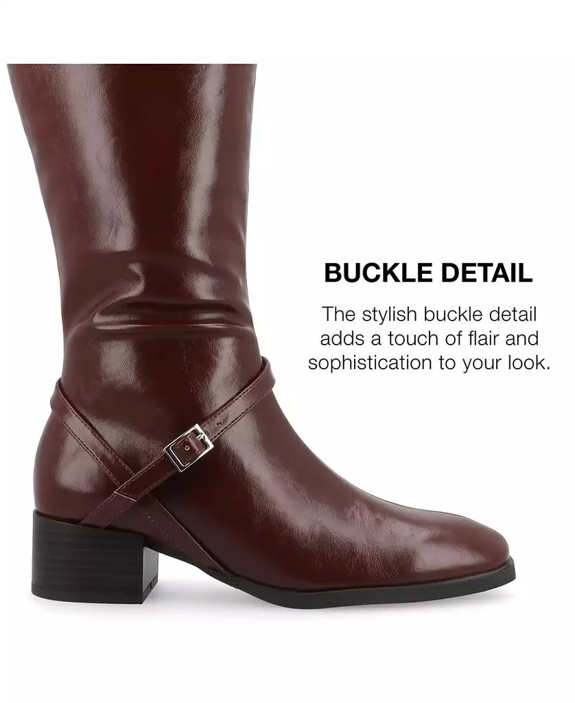 Journee Collection Women's Rhianah Wide Width Block Heel Knee High Riding Boots 7