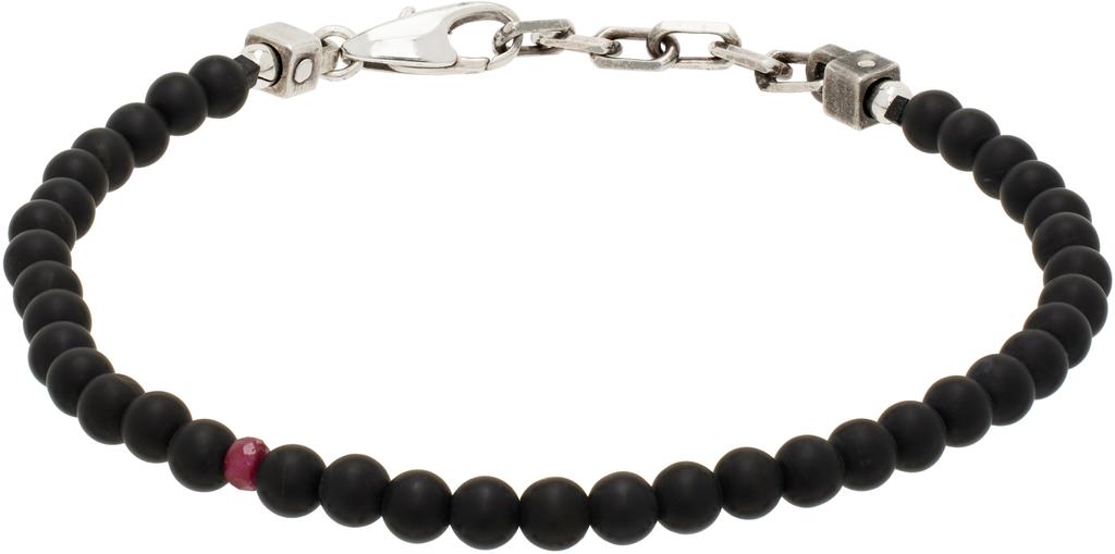 Title of Work Black Beaded Onyx Stones Bracelet