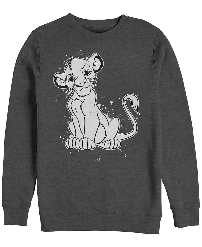 Disney Disney Men's Lion King Simba Smirk Paint Splatter, Crewneck Fleece 3