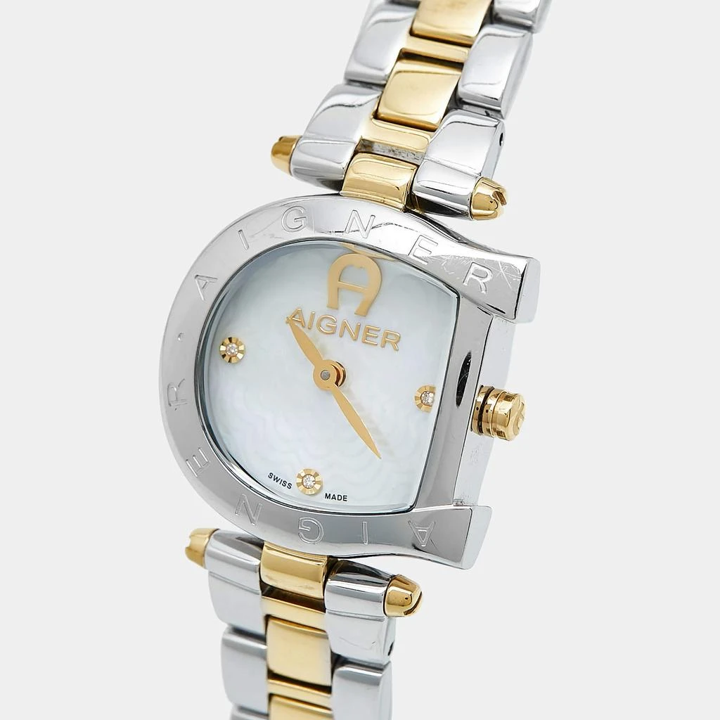 Aigner Aigner Mother of Pearl Two Tone Stainless Steel Arco A34200 Women's Wristwatch 25 mm 3