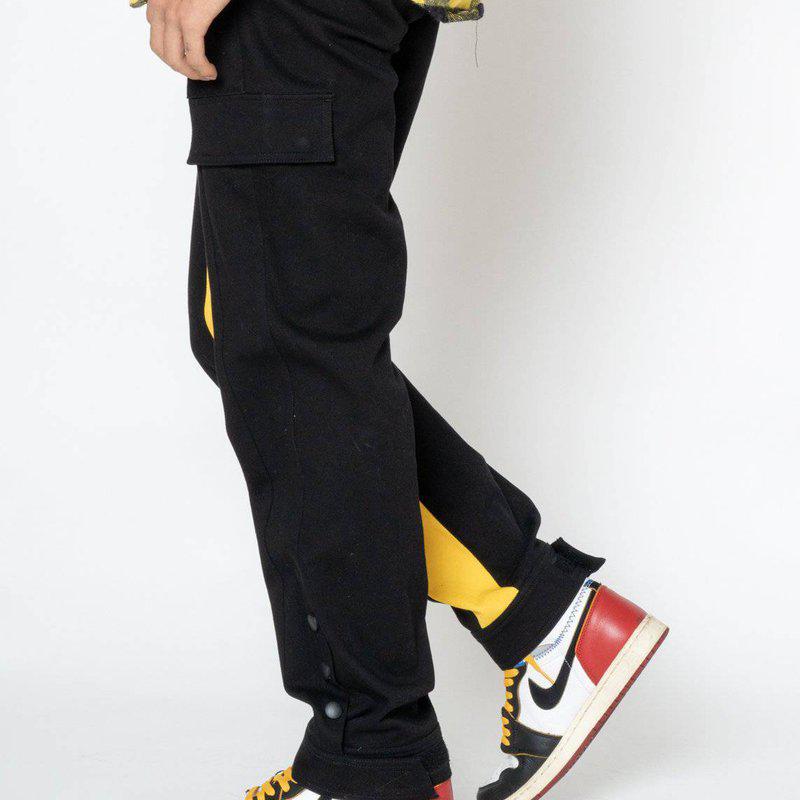 Blank State Men's Snap Cargo Pants In Black/Yellow