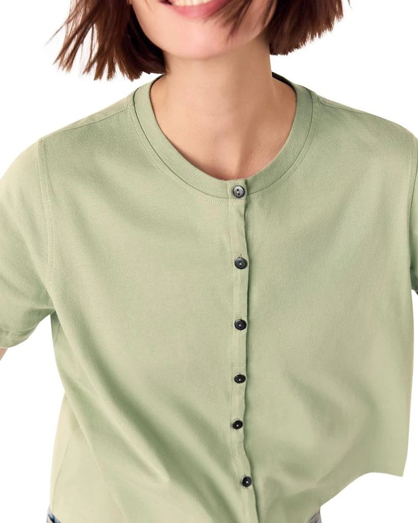 Whistles Round Neck Button Up Tee 4