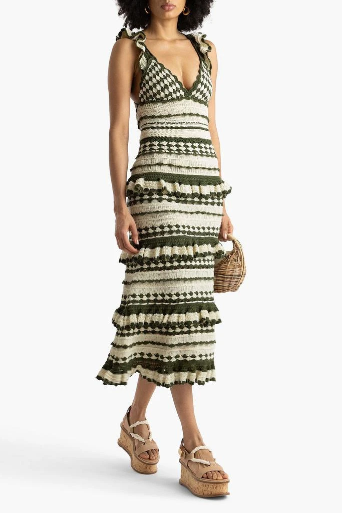Zimmermann Devi ruffled crocheted cotton midi dress 2
