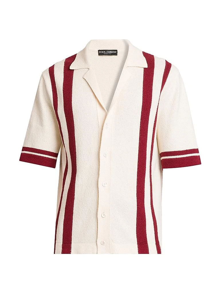 Dolce
Gabbana Striped Cotton-Blend Knit Slim-Fit Shirt 1