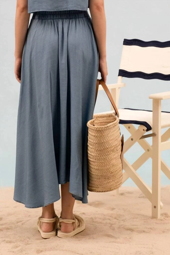 Blu Pepper Blu Pepper - Chambray Pleated Midi Skirt 4