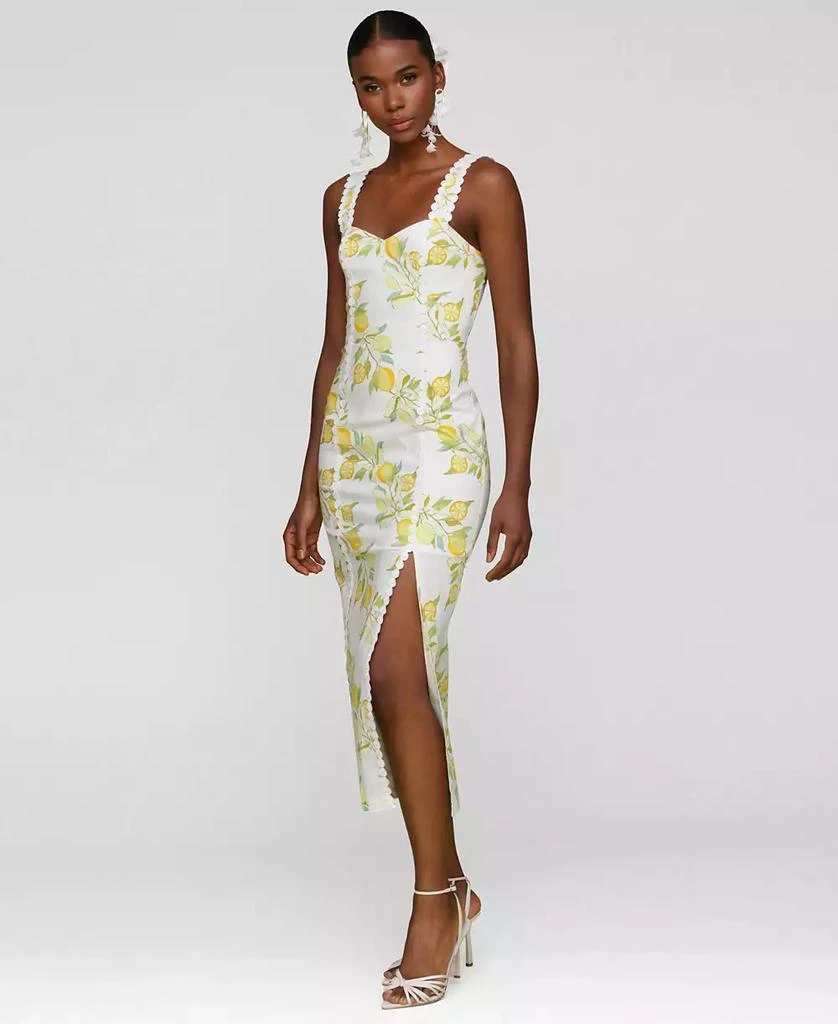 Avec Les Filles Women's Lemon-Print Bodycon Midi Dress 2