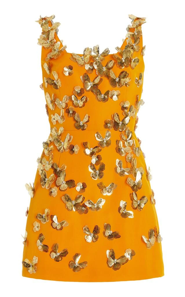 Carolina Herrera Carolina Herrera - Butterfly-Embellished Silk Mini Dress - Orange - US 8 - Moda Operandi 1