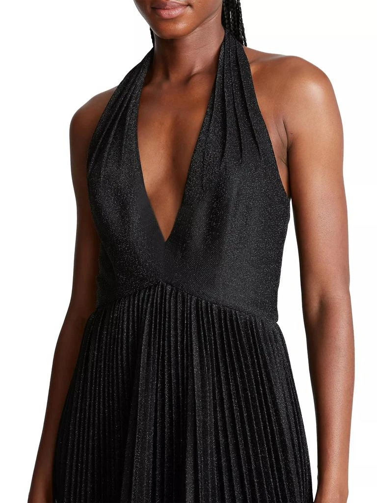 Halston Tiffany Pleated Halter Gown 6