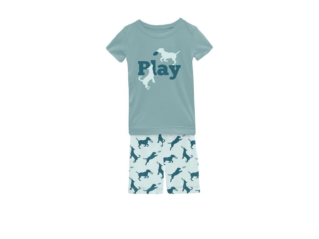 KicKee Pants Short Sleeve Graphic Tee Pajama Set with Shorts (Toddler/Little Kid/Big Kid)