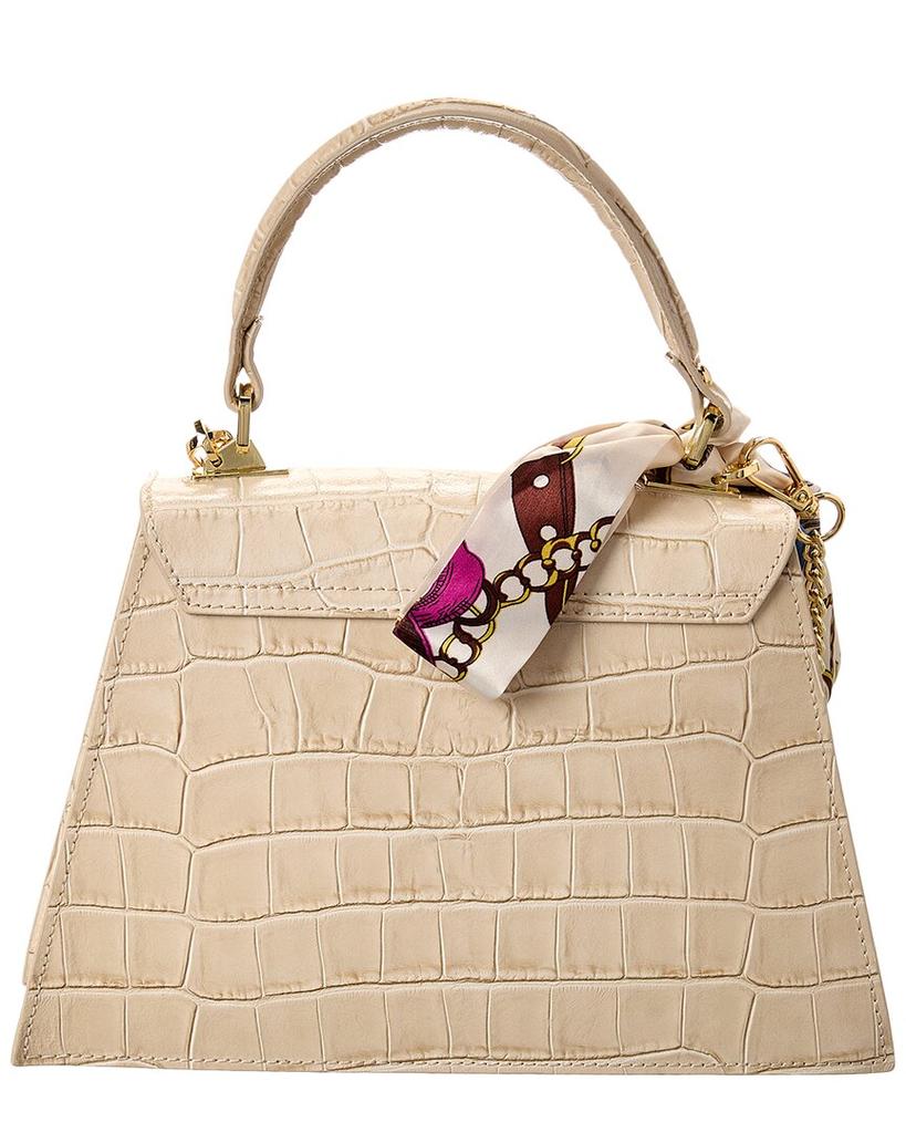 Persaman New York Marta Croc-Embossed Leather Satchel