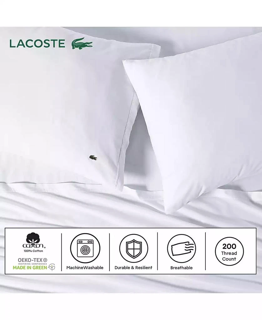 Lacoste Home Solid Cotton Percale 4-Pc. Sheet Sets 3