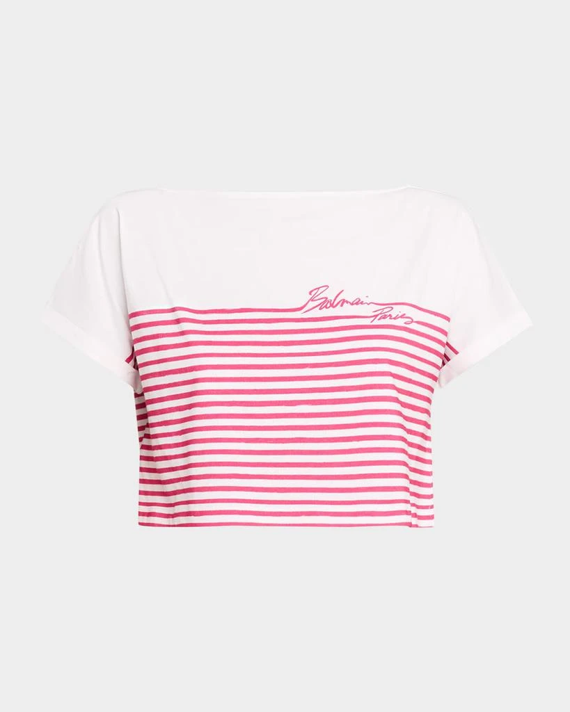 Balmain Balmain Marinier Striped Short-Sleeve Top