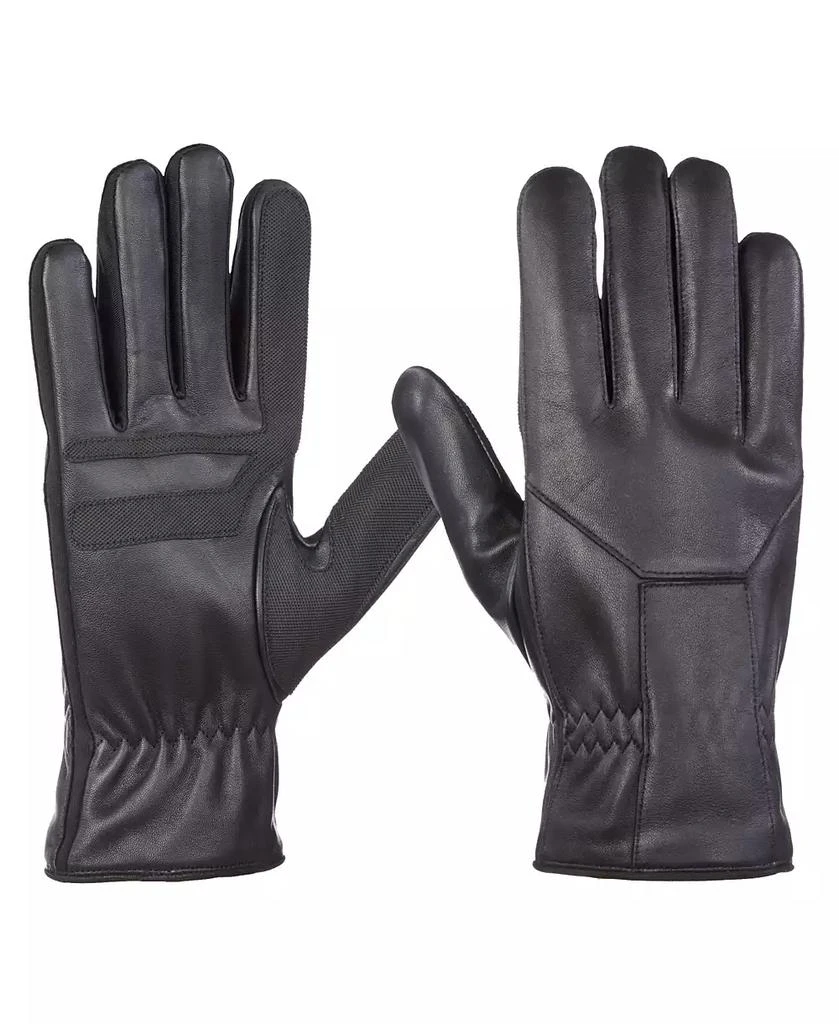 Isotoner Signature Men's Water Repellent Genuine Leather Touchscreen Stretch Gloves 1