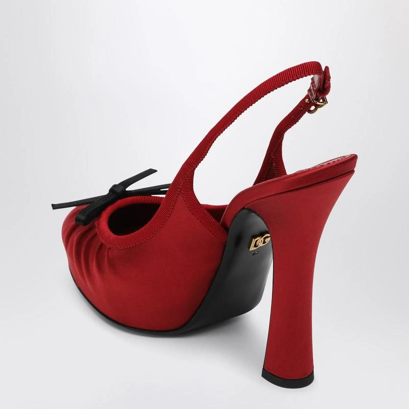 Dolce & Gabbana Red satin high slingback 4