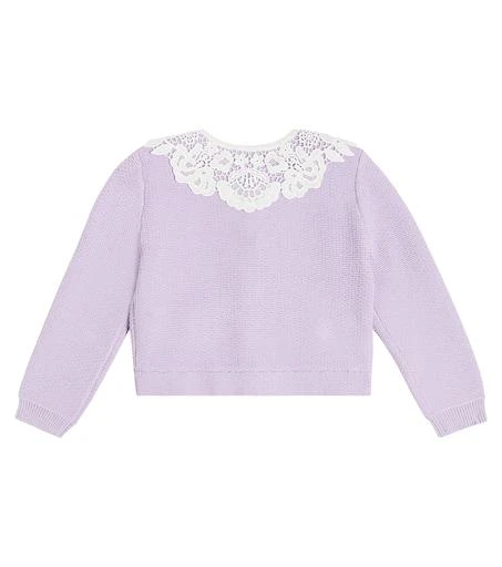 Self Portrait Lace-trimmed embellished cardigan 4