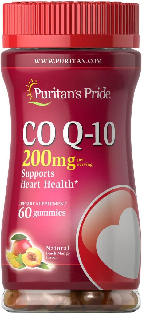 Puritan's Pride Co Q-10 200 mg Gummies Peach Mango Flavor 60 gummies 1