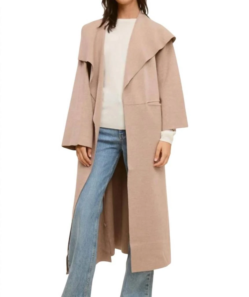 Charlotte Avery Wrapped Up Sweater Coat In Beige 1