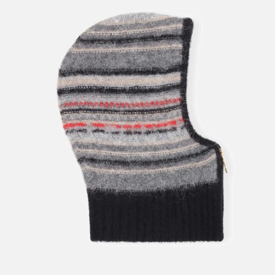 Ganni Ganni Striped Soft Wool-Blend Zip Balaclava 2