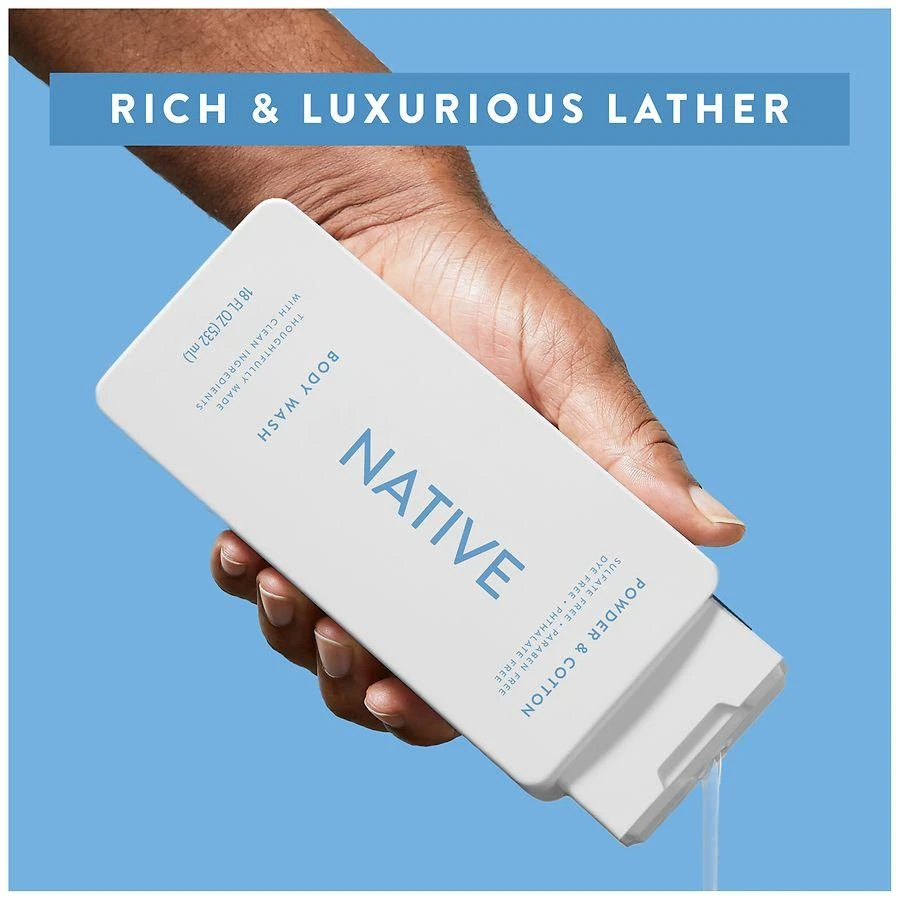Native Body Wash, Sulfate Free, for Women and Men Powder & Cotton 6