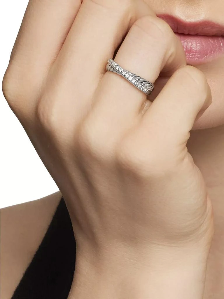 David Yurman Crossover Band Ring with Pavé Diamonds 8