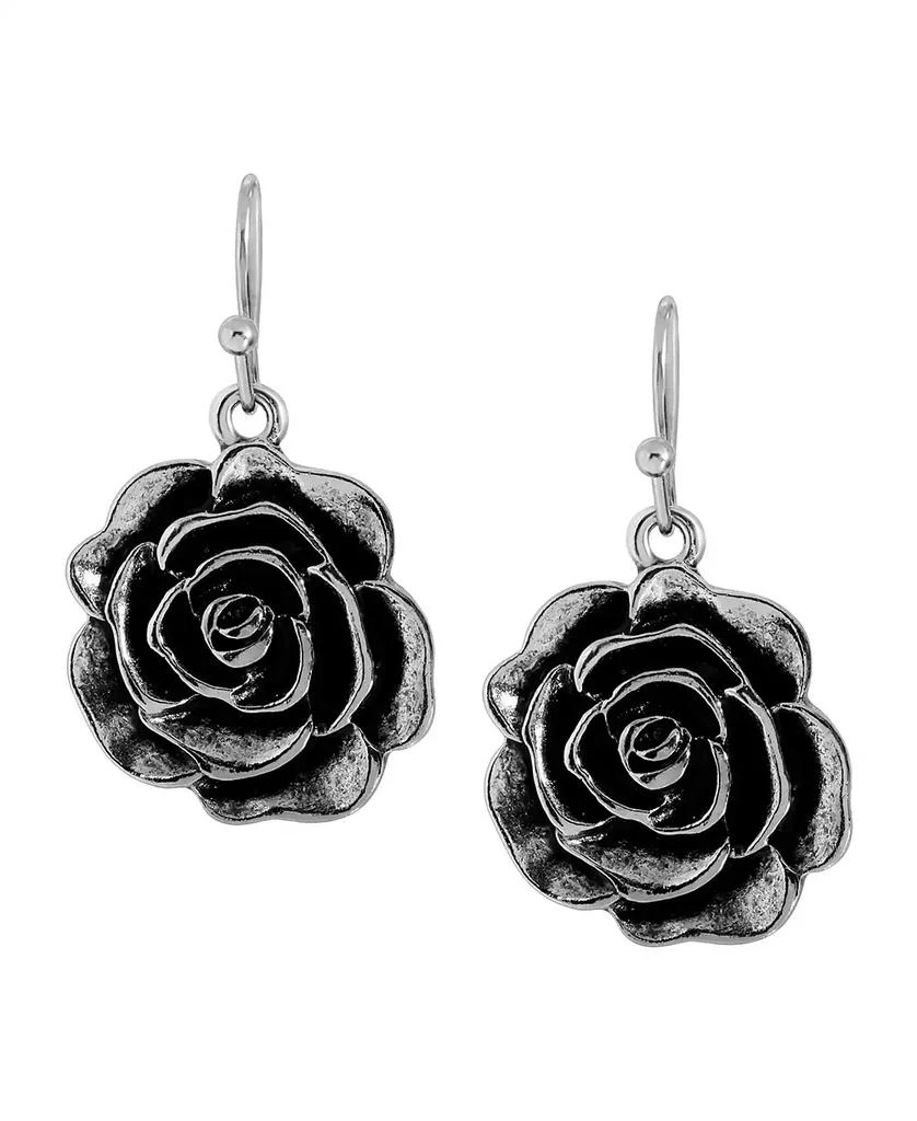 2028 Silver-Tone Flower Drop Earrings 2