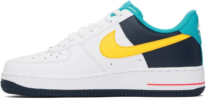 NIKE White & Blue Air Force 1 '07 Sneakers 3