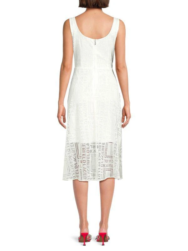 Karl Lagerfeld Paris Logo Lace Midi Dress 2