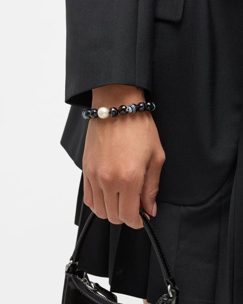 NEST Jewelry Black Agate And Pearl Stretch Bracelet 2