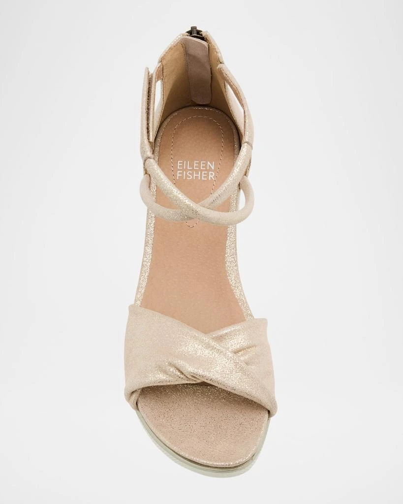 Eileen Fisher Suvi Metallic Crisscross Grip Wedge Sandals 3