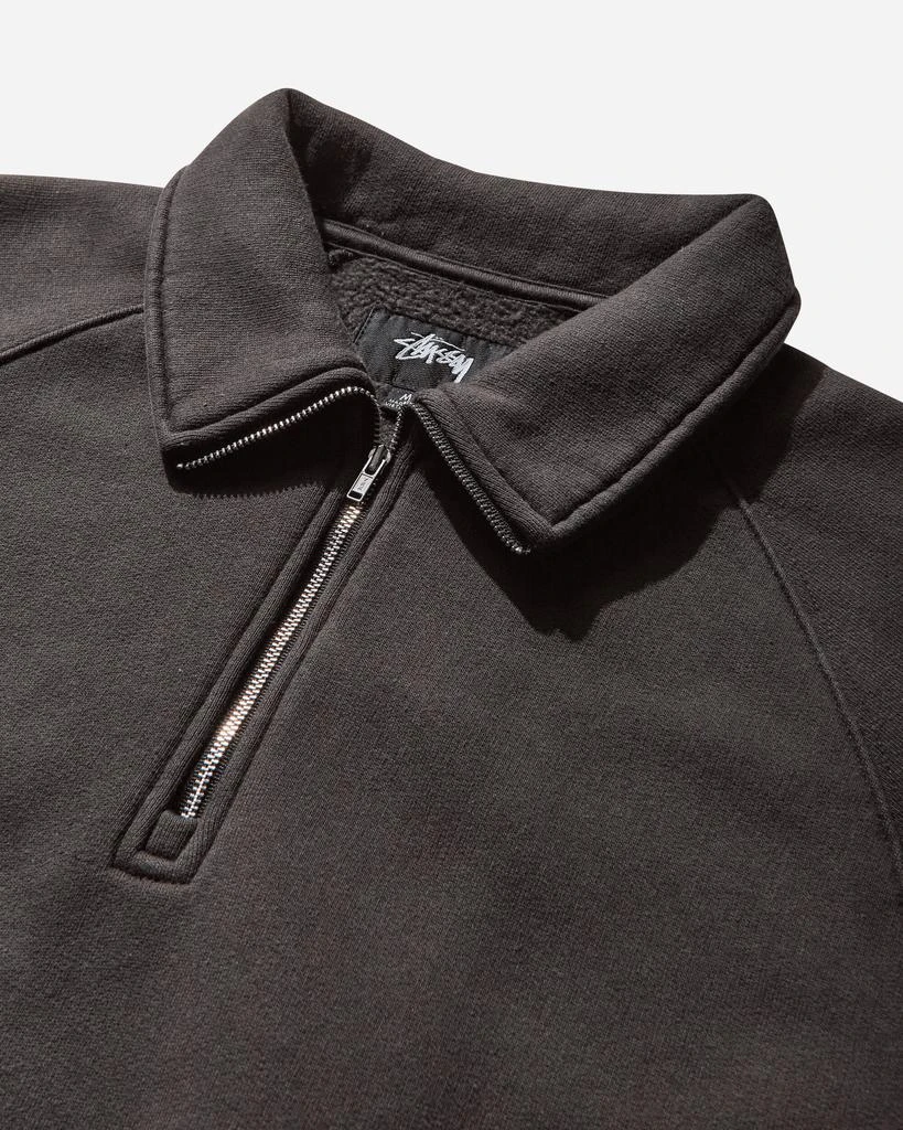STUSSY Men's Relaxed Half Zip Sweatshirt Black 3