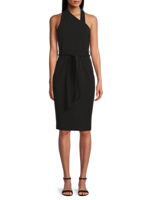 Calvin klein black halter gown on sale