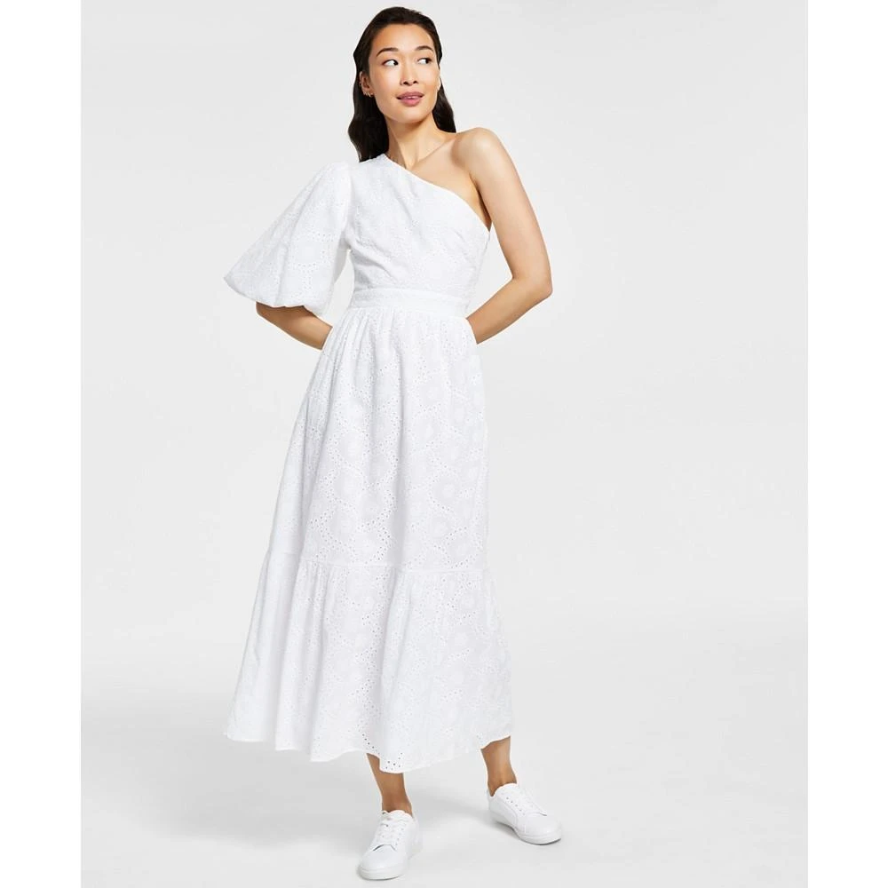 RACHEL Rachel Roy Women's Cotton Eyelet One-Shoulder Maxi Dress 1