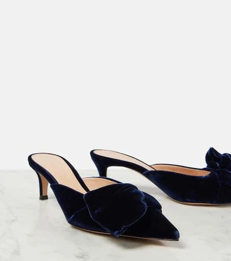 Gianvito Rossi 55 bow-detail velvet mules 5