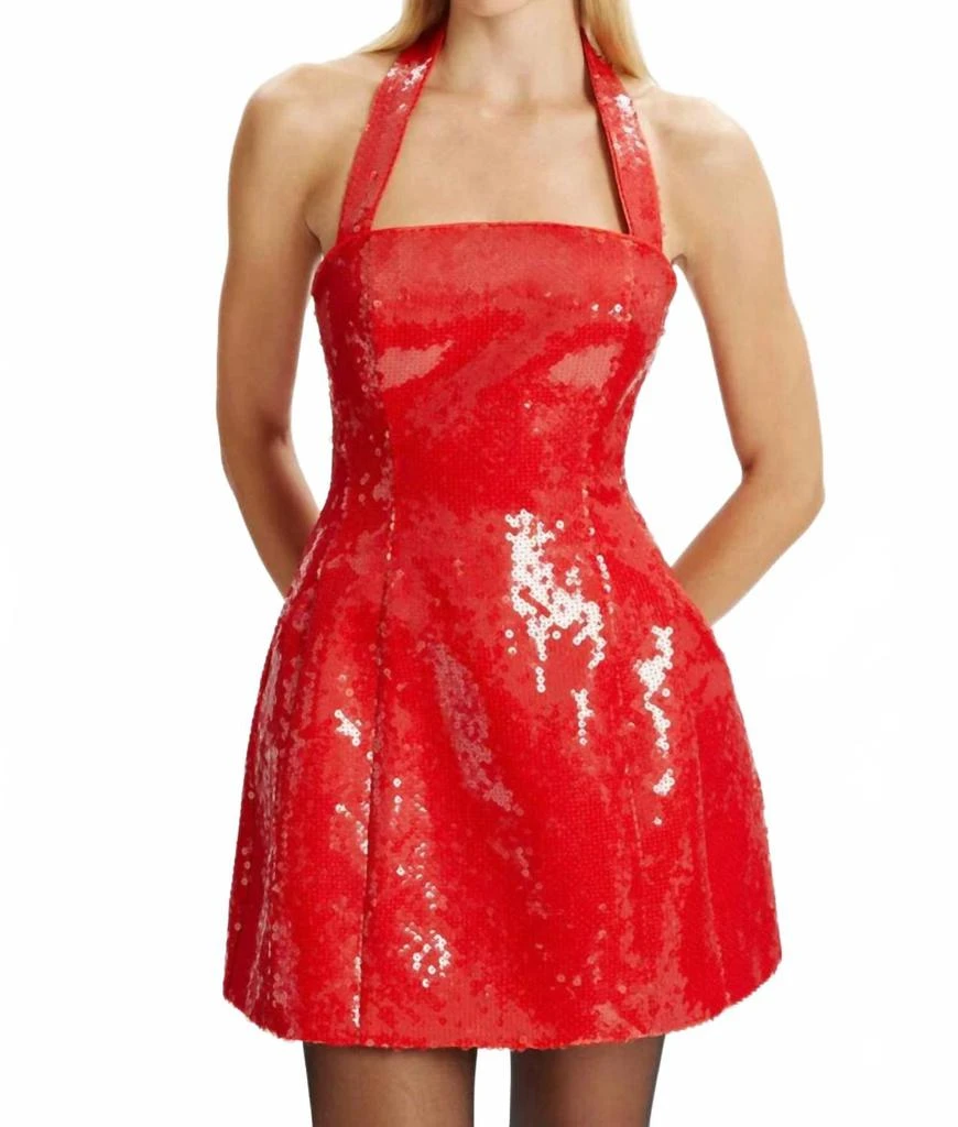 Shop Bardot Nevelle sequin hourglass halter neck dress in deep red on Sale  at BeyondStyle  Get 50% Off Bardot Nevelle sequin hourglass halter neck  dress in deep red with Limited-Time Flash