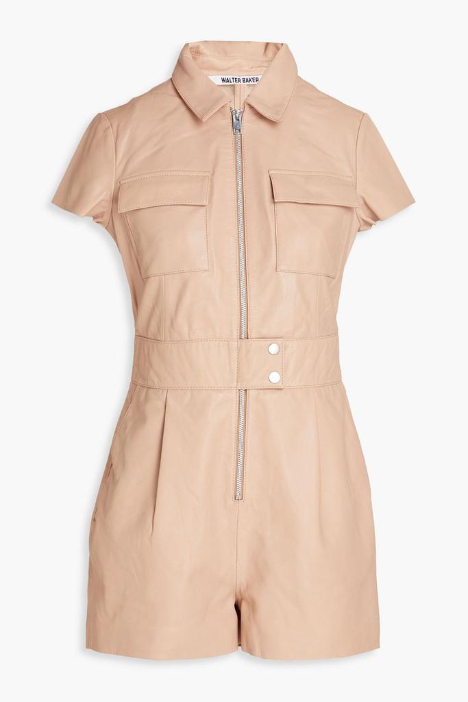 Walter Baker Pleated leather playsuit