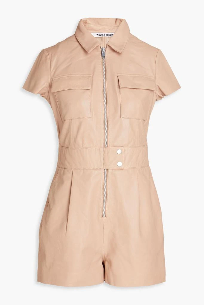 WALTER BAKER Pleated leather playsuit 1