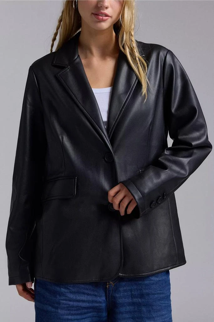 Silence + Noise Silence + Noise Lexi Oversized Faux Leather Blazer 2