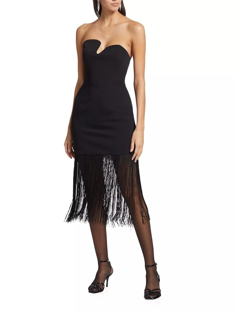 Amanda Uprichard Puzzle Fringe-Trimmed Strapless Midi-Dress 3