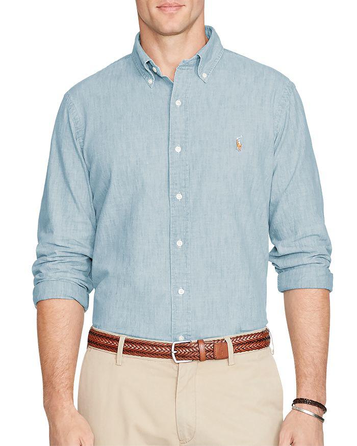 Ralph Lauren Classic Fit Long Sleeve Chambray Cotton Button Down Shirt