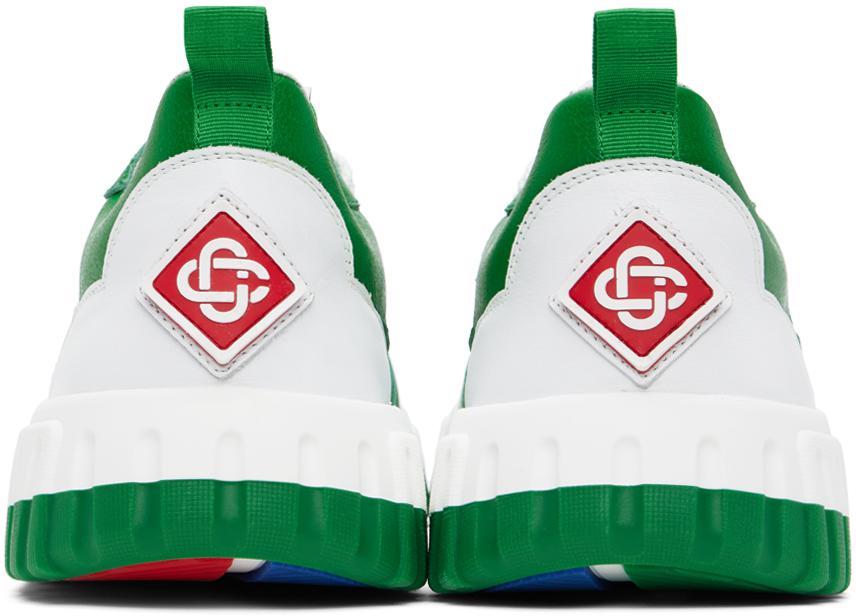 Casablanca Green & White 'The Court' Sneakers - Casual Shoes