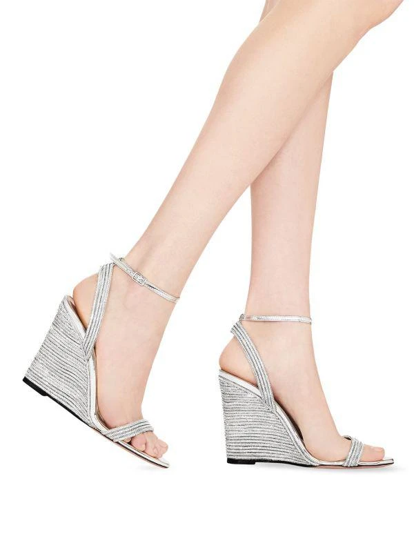 Aquazzura Wow Crystal 95MM Wedge Sandals 3