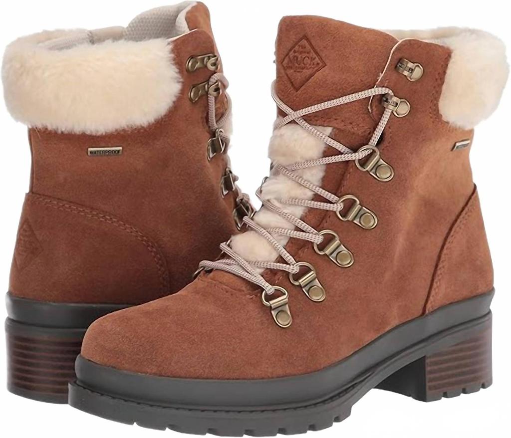 MUCK Women's Alpine Waterproof Suede Rainboot In Tan