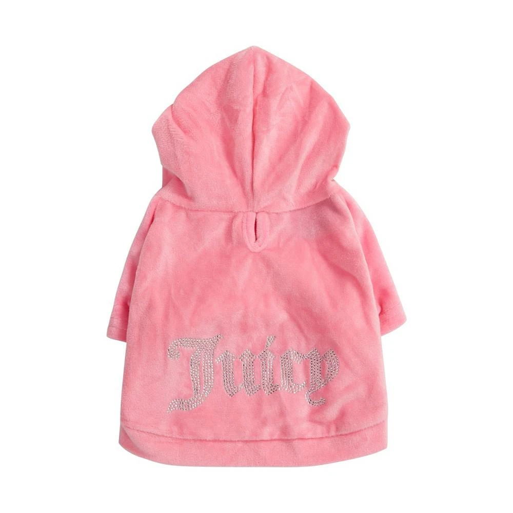 Juicy Couture Bling Velour Pet Hoodie XSmall/Small Pet Hoodies for Small Dogs or Cats