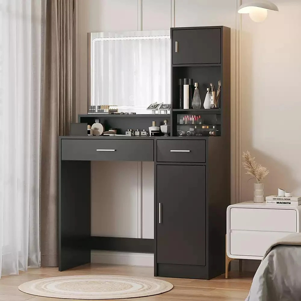 Streamdale Furniture LED Vanity Desk with Mirror, Drawer 
Storage